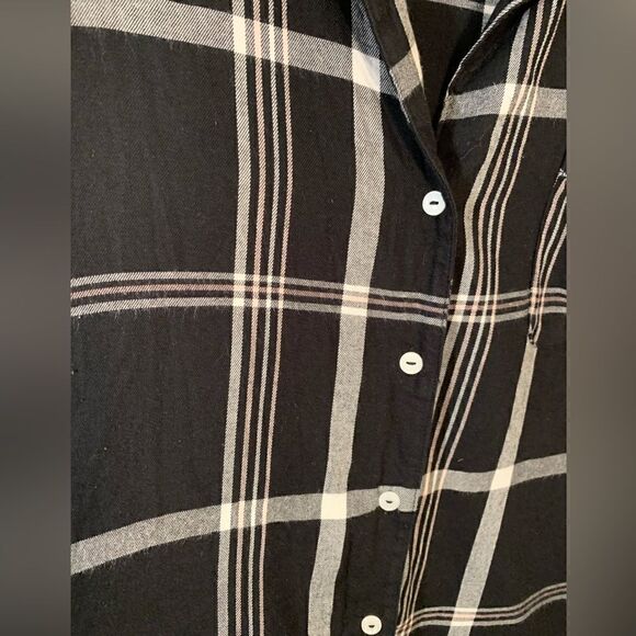 Victorias Secret black/white/pink plaid flannel long sleeve sleep top Size Large - Picture 5 of 6